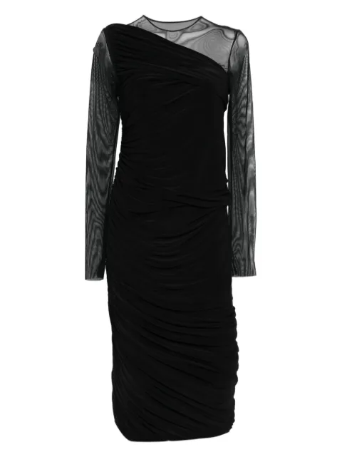Norma Kamali draped long-sleeves midi dress