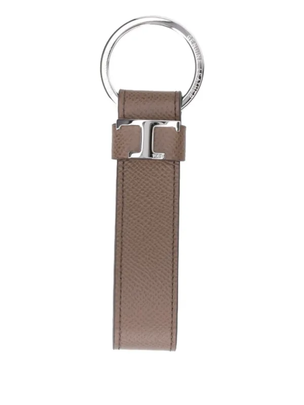 Tod's logo-plaque Leather Keyring Brown FARFETCH SG