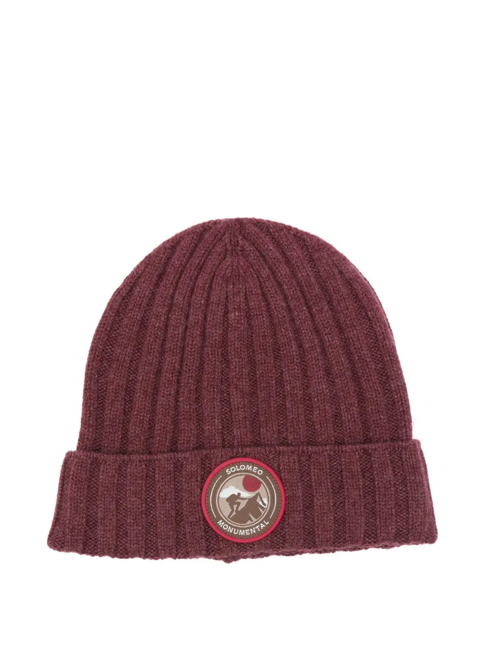 Brunello Cucinelli Kids' Ribbed-knit Logo-patch Beanie In Brown