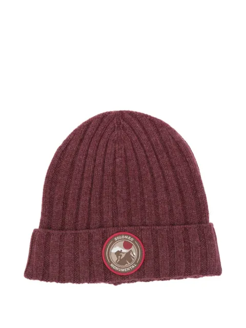 Brunello Cucinelli Kids ribbed-knit logo-patch beanie