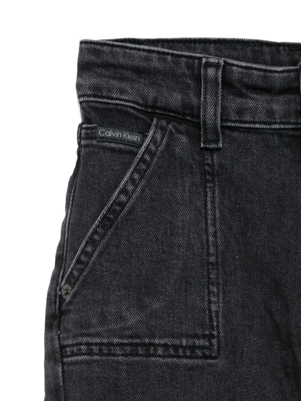 Calvin Klein Kids Jeans met cargo zak en patch Grijs