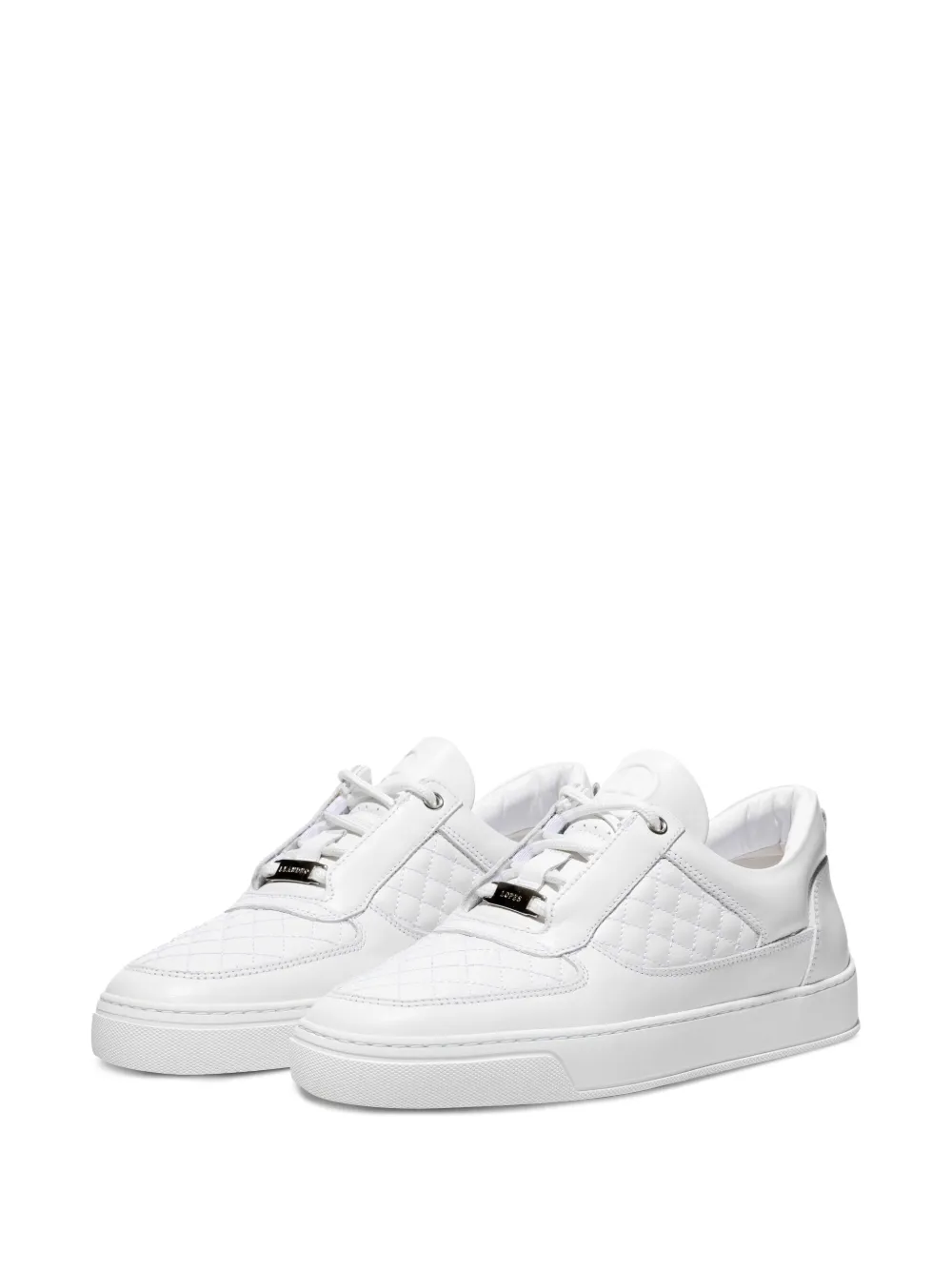 Leandro Lopes Faisca quilted-pattern leather sneakers White