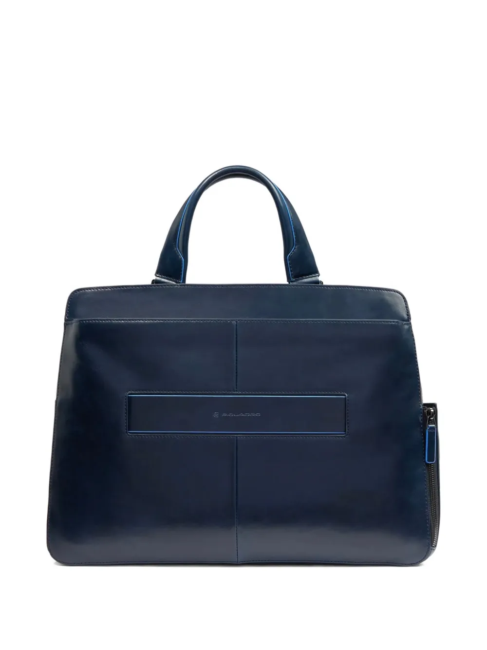 PIQUADRO leather top-handle laptop bag - Blauw