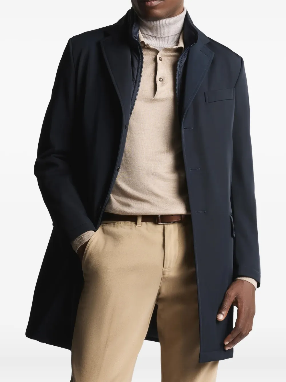 Fay Jas met enkele rij knopen en uitneembare gilet Blauw