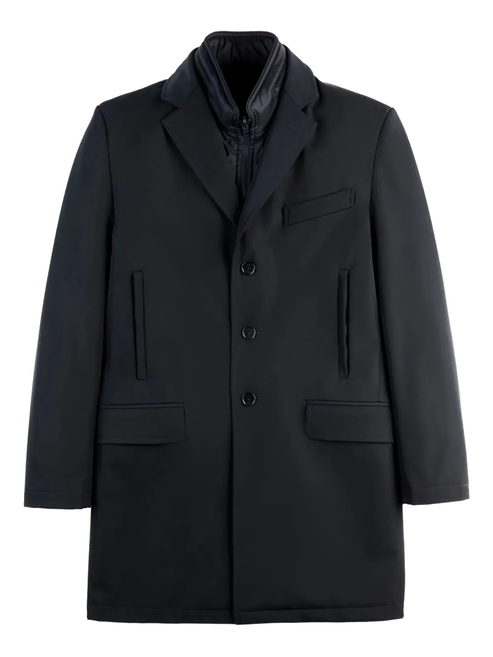 Fay detachable-gilet single-breasted coat Blauw