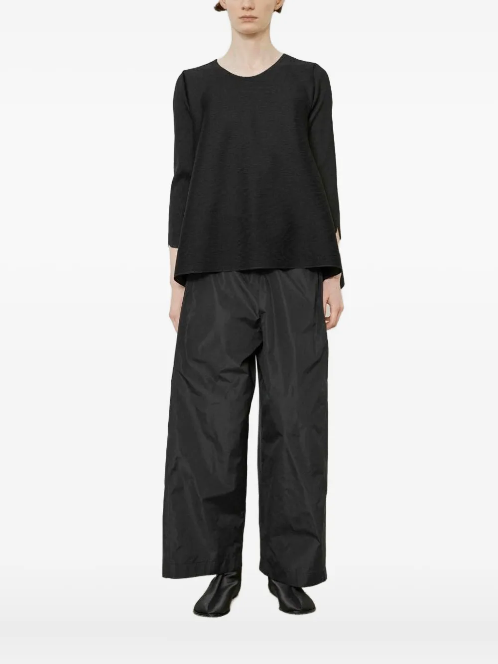 Meimeij Pleated-panel Trousers In Black