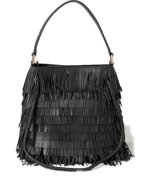 VISONA` DILETTA fringe braided-handle bag