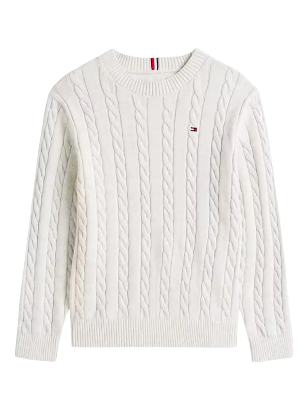 Tommy Hilfiger Junior cable-knit crew-neck sweater | Grey | Image 1