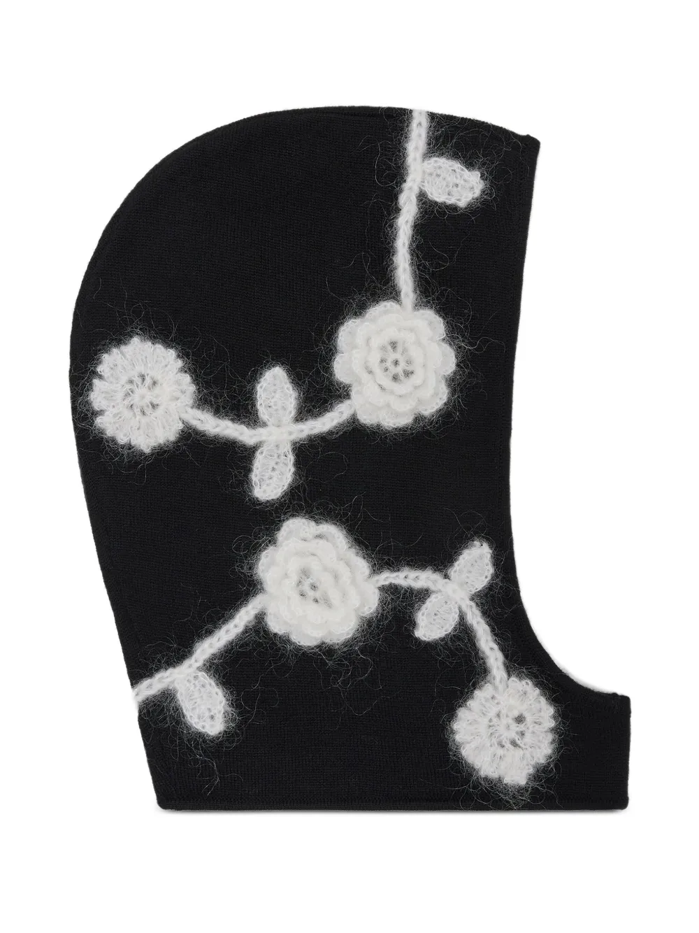 GANNI crochet-detailing balaclava | Black | Image 1