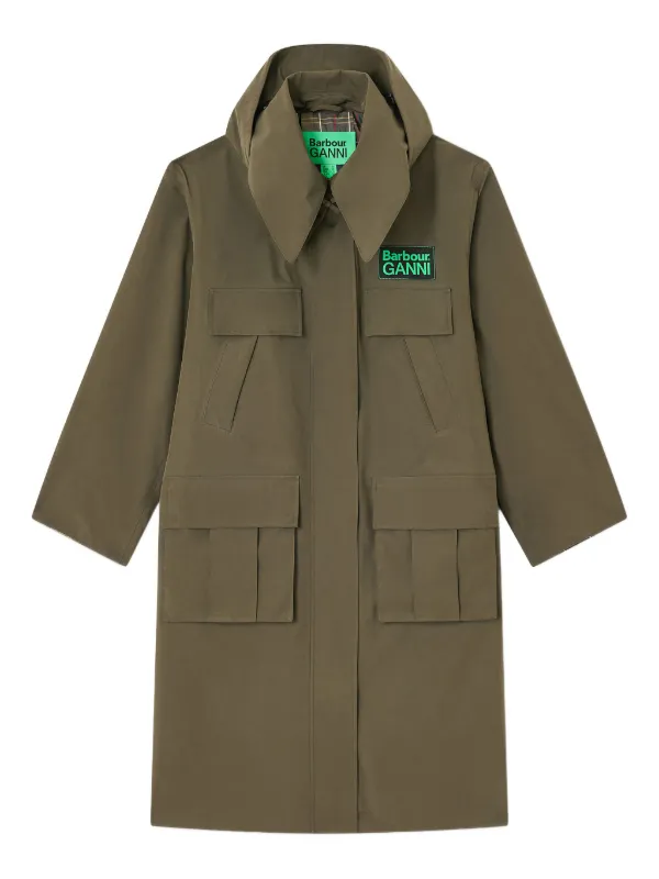 GANNI ラッフルディテール コート | グリーン | FARFETCH JP