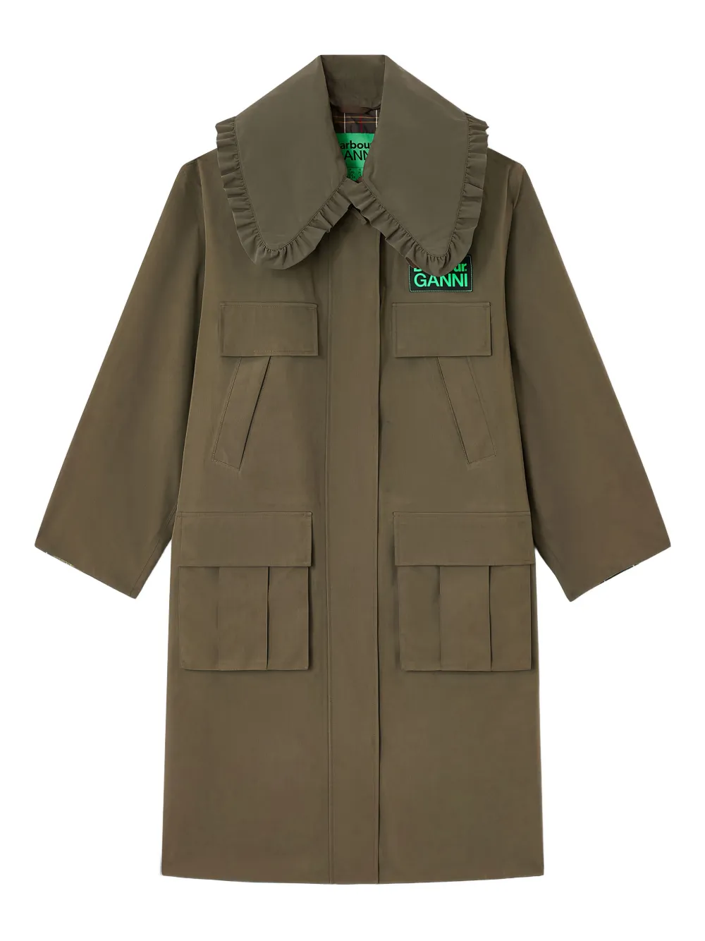 GANNI Cappotto con ruches - Marrone