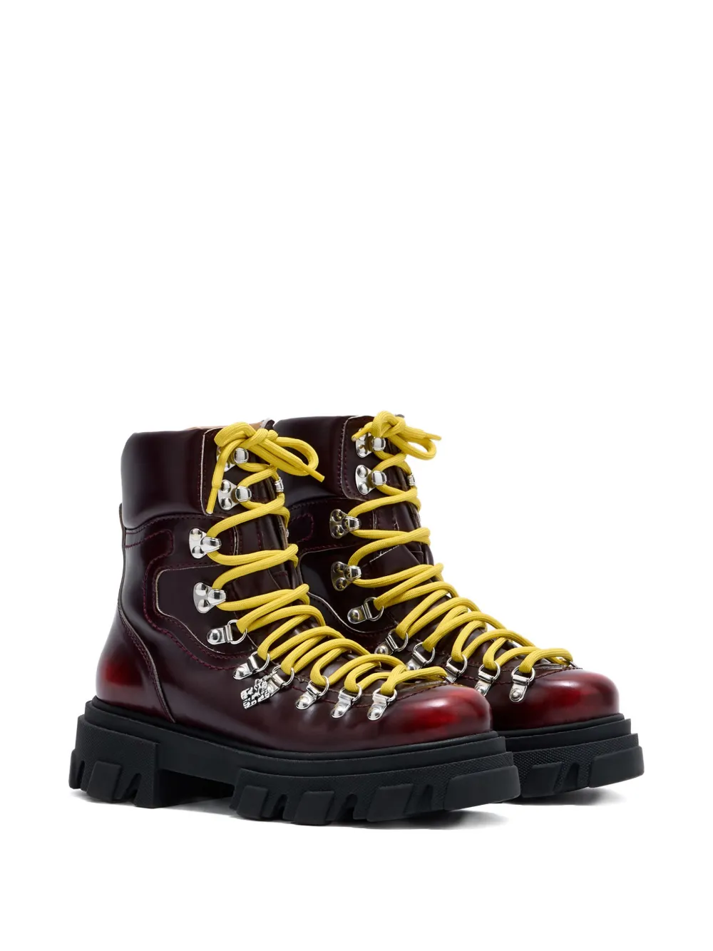 GANNI lace-up boots Red