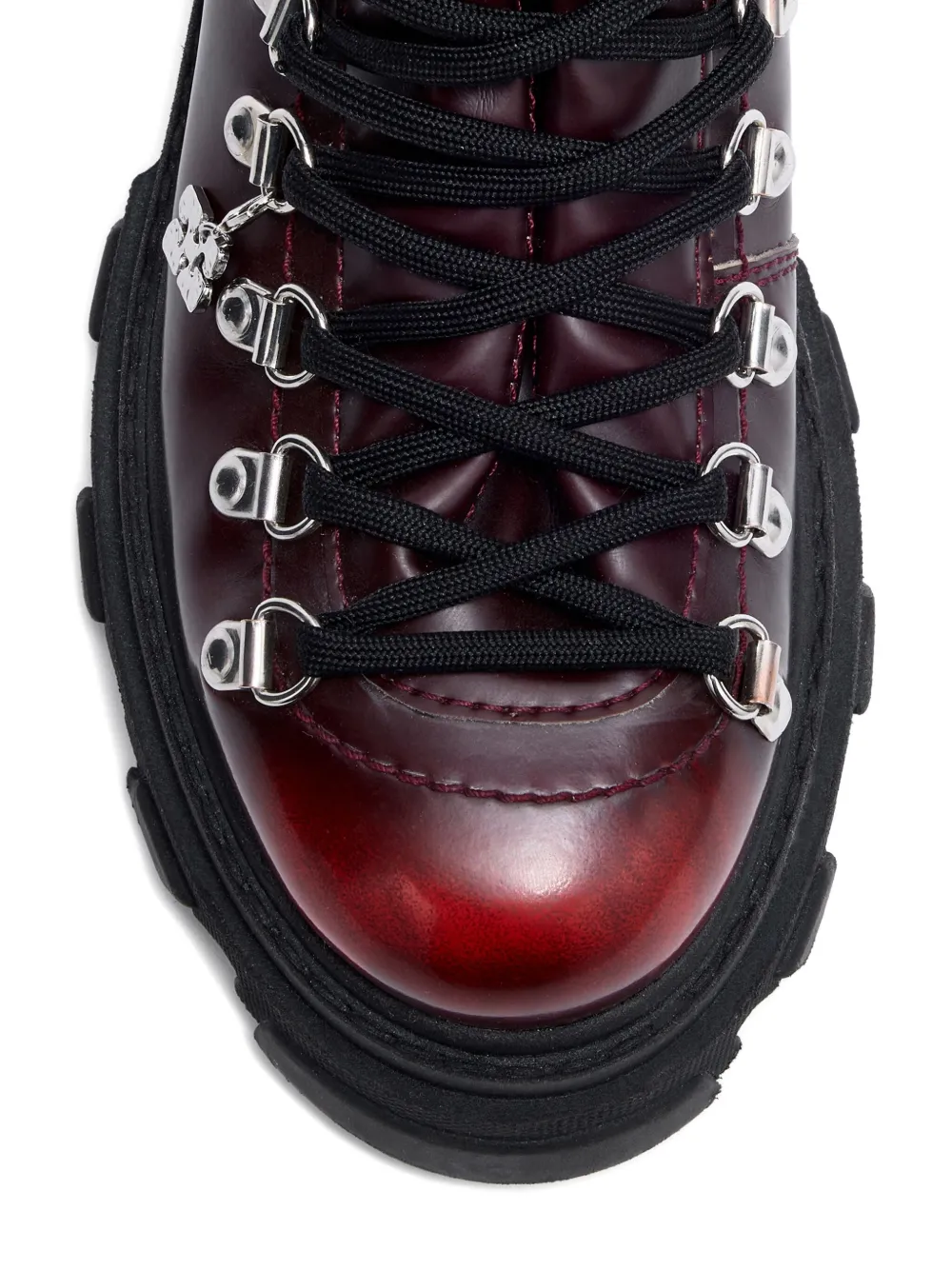 GANNI lace-up boots Red