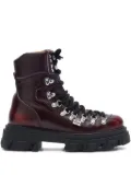 GANNI lace-up boots - Red