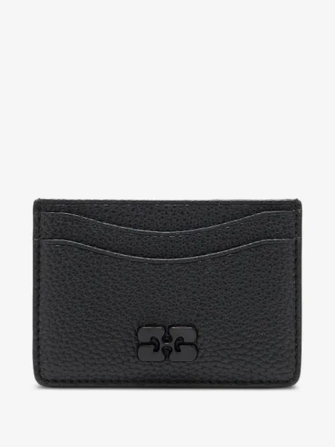 GANNI card holder in grained blackk