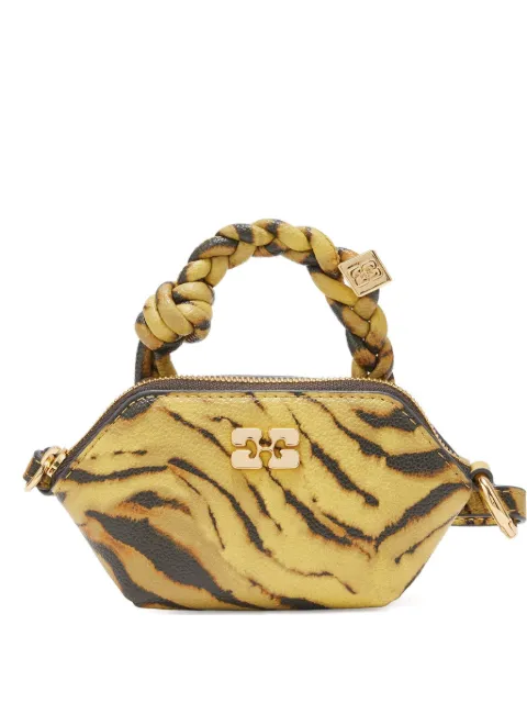 GANNI tiger-print twisted-handle mini bag