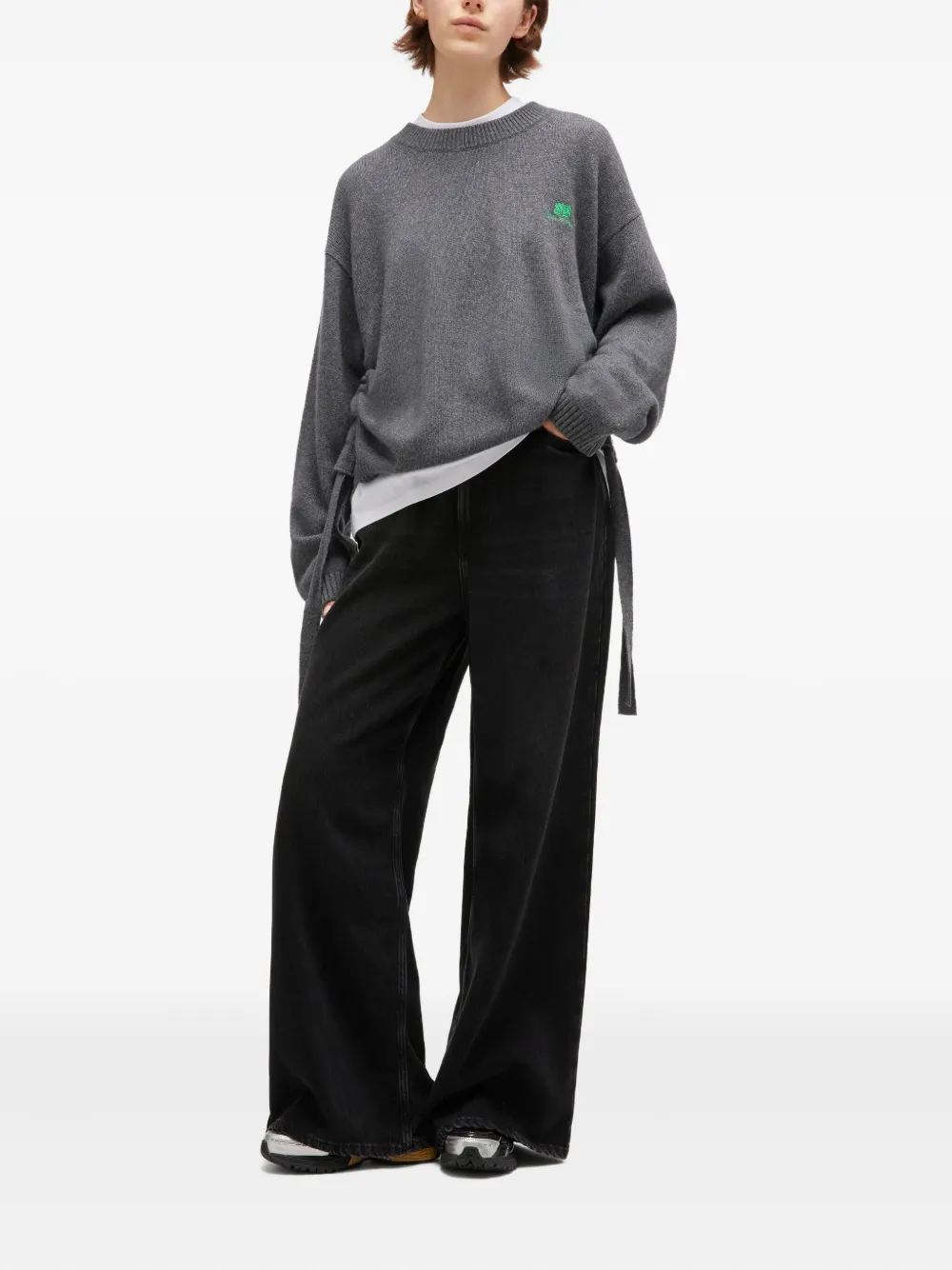 GANNI Trui met trekkoord Grijs