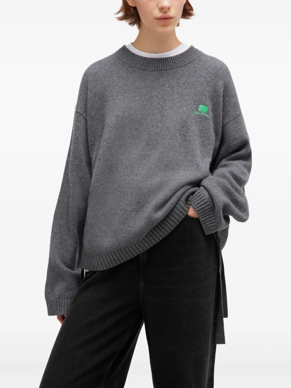 GANNI Trui met trekkoord Grijs