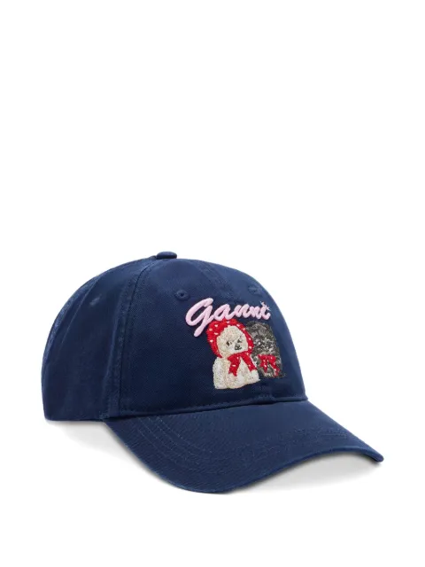 GANNI embroidered-logo buckle-closure baseball cap
