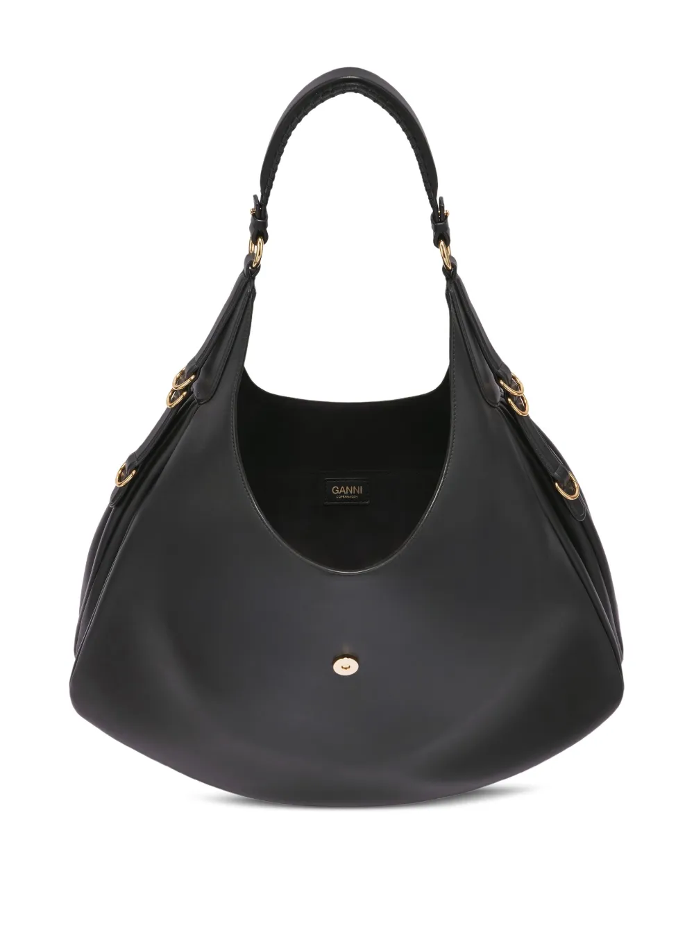Ganni Detailed-hardware Shoulder Bag In Black
