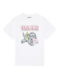 GANNI Puppy logo-graphic T-shirt - White