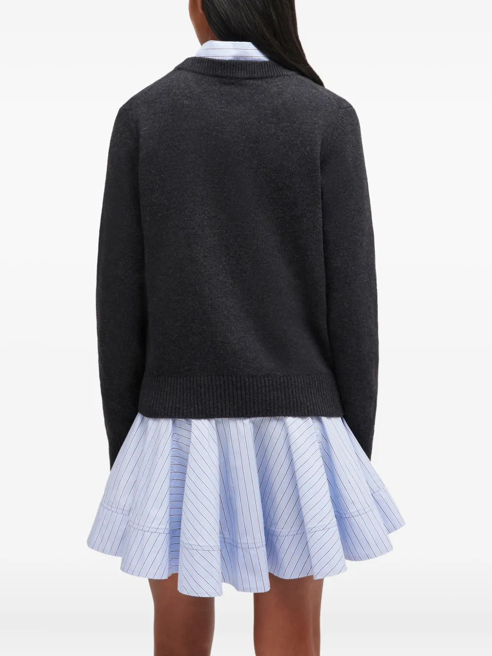 GANNI Puppy-logo crew-neck sweater Grijs
