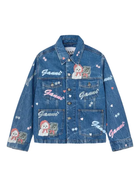 GANNI printed denim jacket