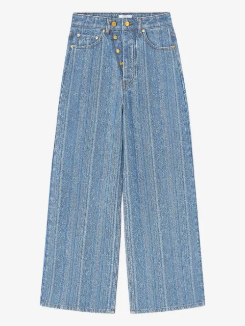 GANNI jeans deconstruidos con motivo horizontal
