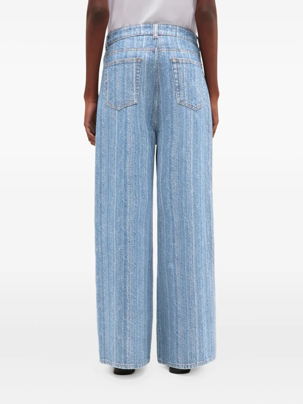 GANNI horizontal-pattern Deconstructed Jeans | Blue | FARFETCH