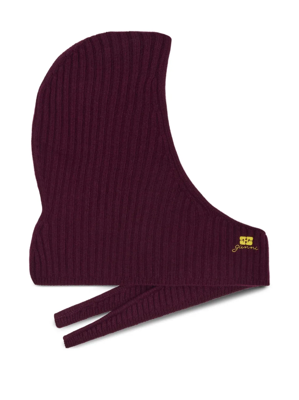 GANNI embroidered-logo balaclava | Red | Image 1