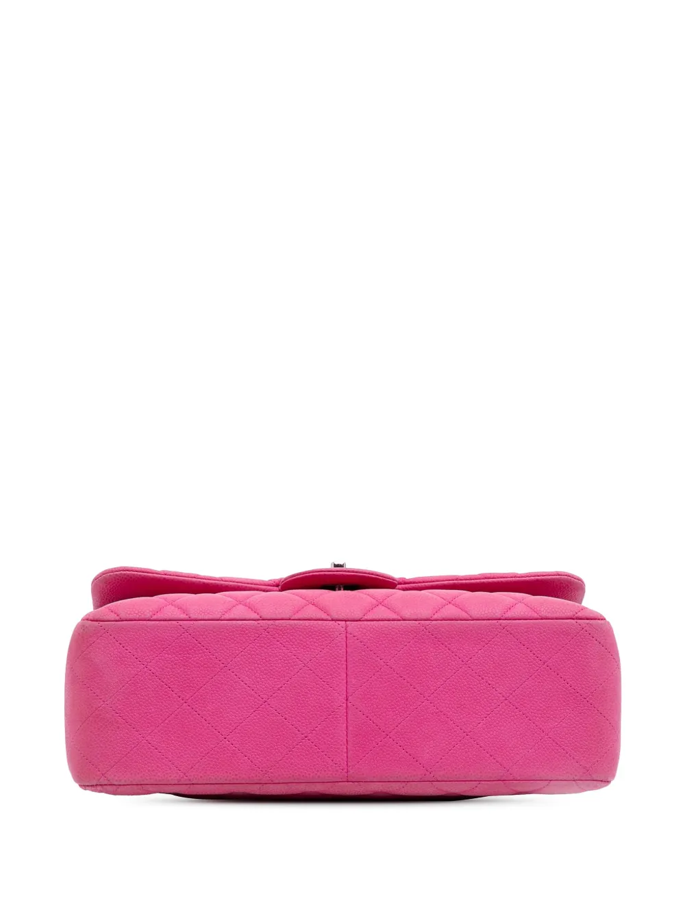 Pre-owned Chanel 2013-2014 Jumbo Classic Caviar Double Flap Shoulder Bag In Pink