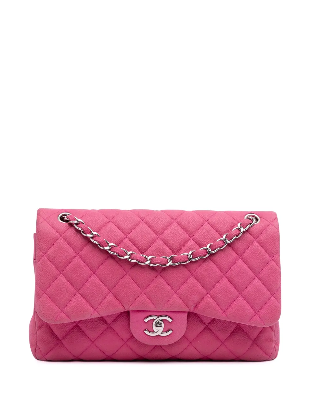 CHANEL Pre-Owned 2013-2014 Jumbo Classic Caviar Double Flap shoulder bag | Pink | Image 1