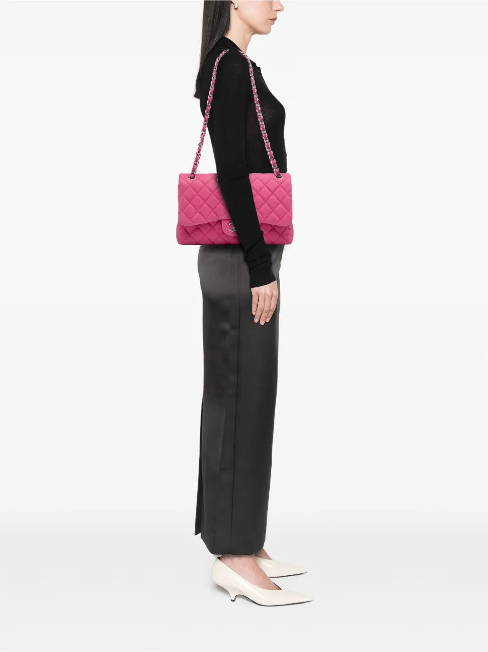 CHANEL Pre-Owned 2013-2014 Jumbo Classic Caviar Double Flap shoulder bag | Pre-Owned | Image 2