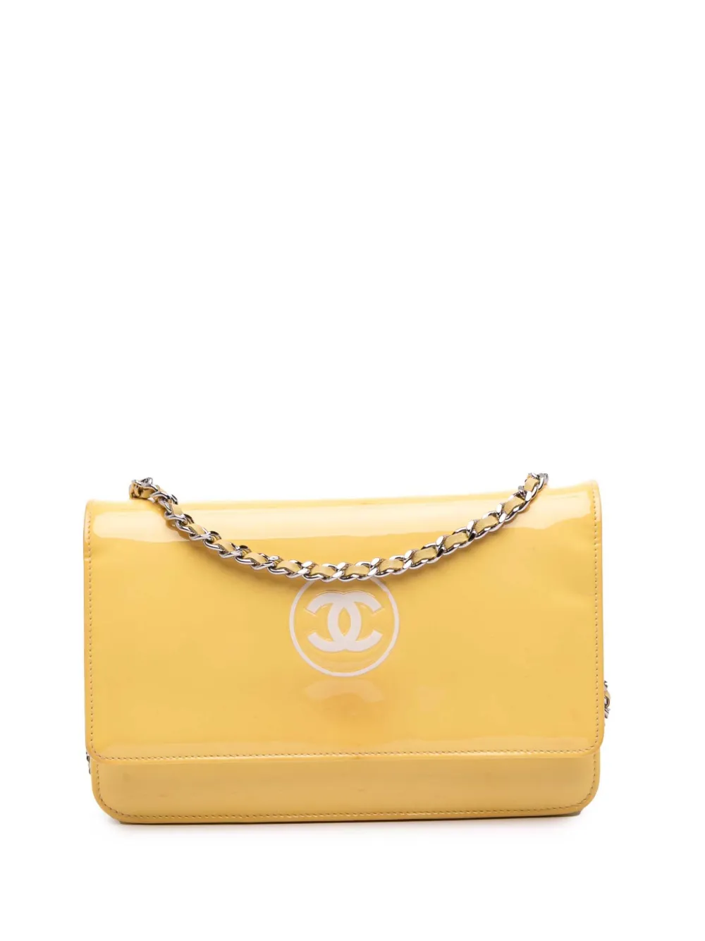 CHANEL Pre-Owned 2012-2013 CC Patent Wallet On Chain crossbody bag | Yellow | Image 1