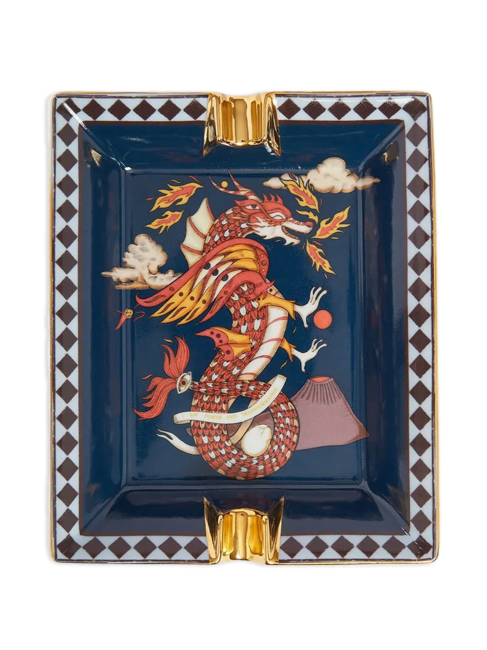 La DoubleJ The Dragon foil-trim ashtray (19cm x 16cm) | Blue | Image 1