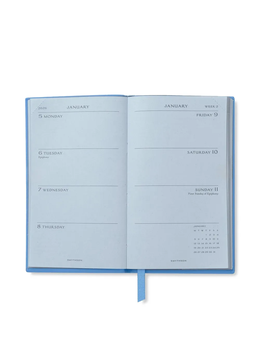 Smythson 2026 Panama Weekly Diary In Blue