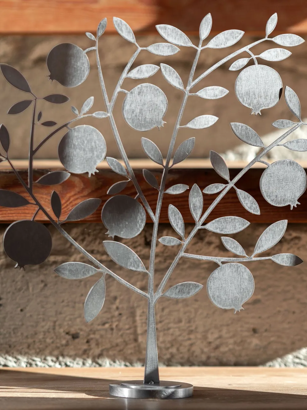 Produzione Privata Pomegranate Tree Sculpture In Gray