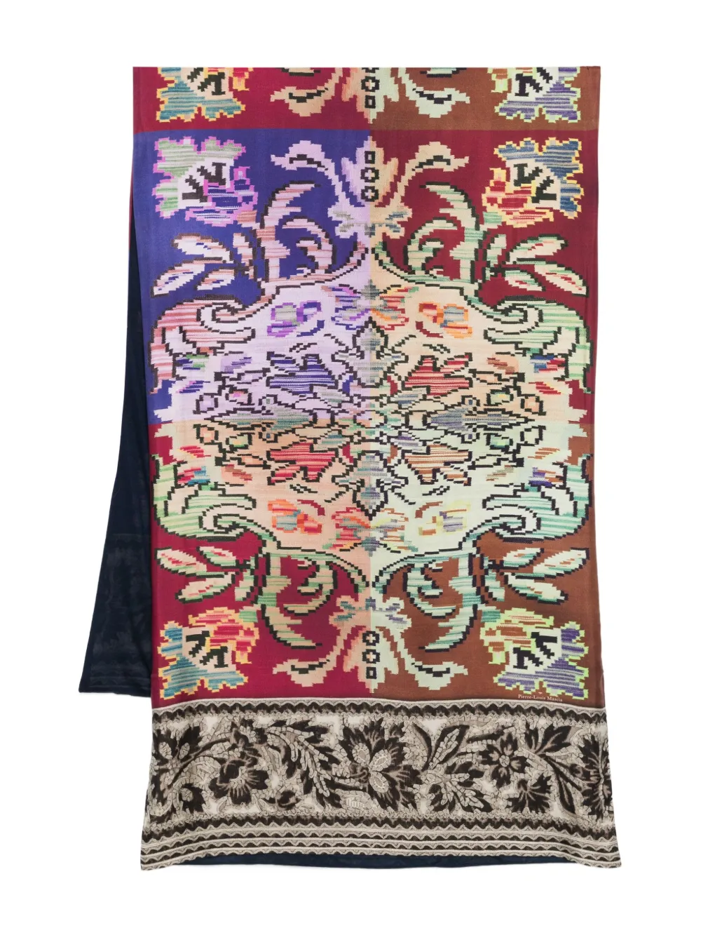 Pierre-louis Mascia All-over Print Scarf In Brown