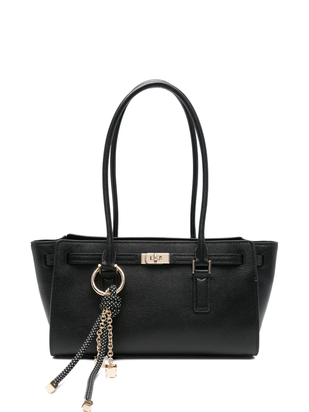 double-handle leather shoulder bag