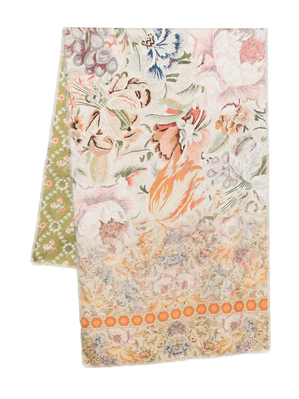 Pierre-louis Mascia Fancy Multi-patterned Silk Twill Scarf In Brown