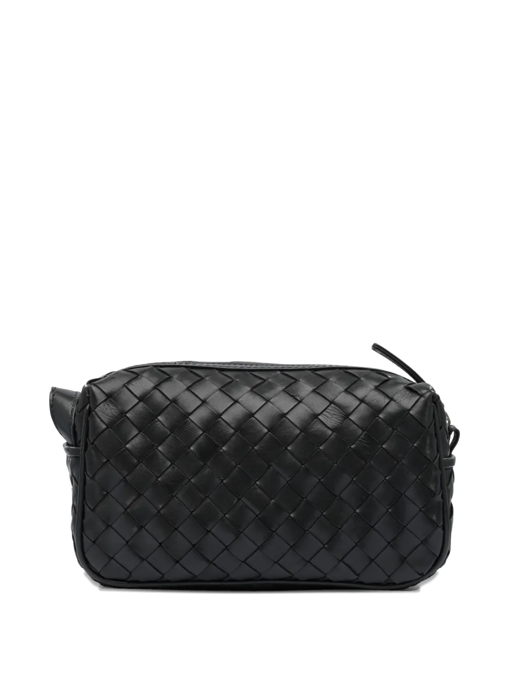 Officine Creative woven leather wash bag - BLACK