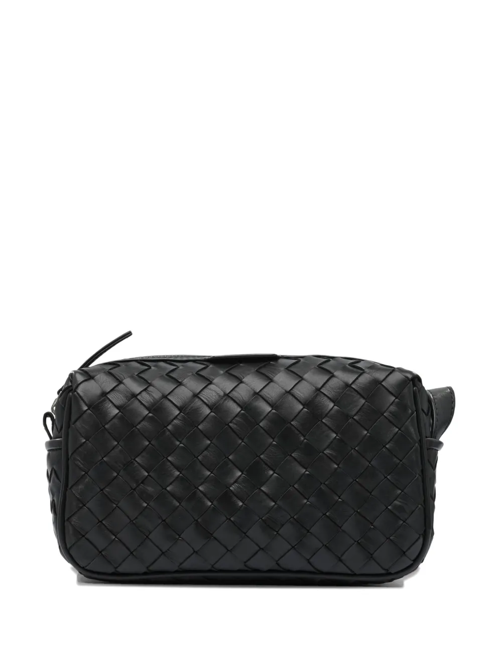 woven leather wash bag