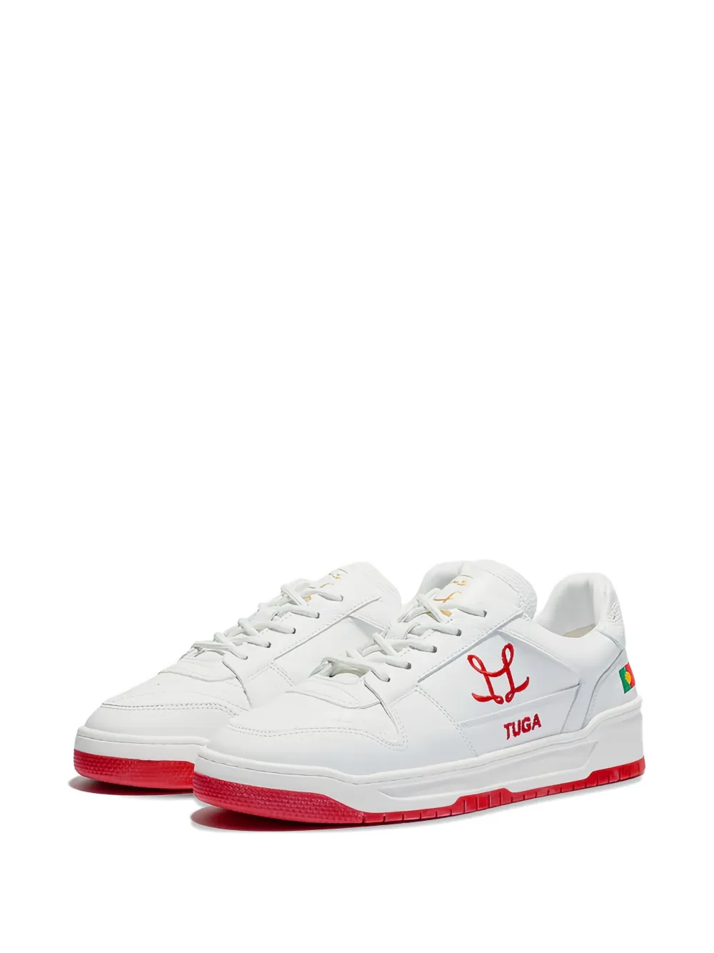 Leandro Lopes Tony embroidered-flag sneakers White