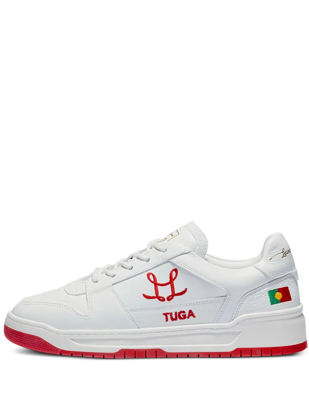 Leandro Lopes Tony embroidered-flag sneakers White