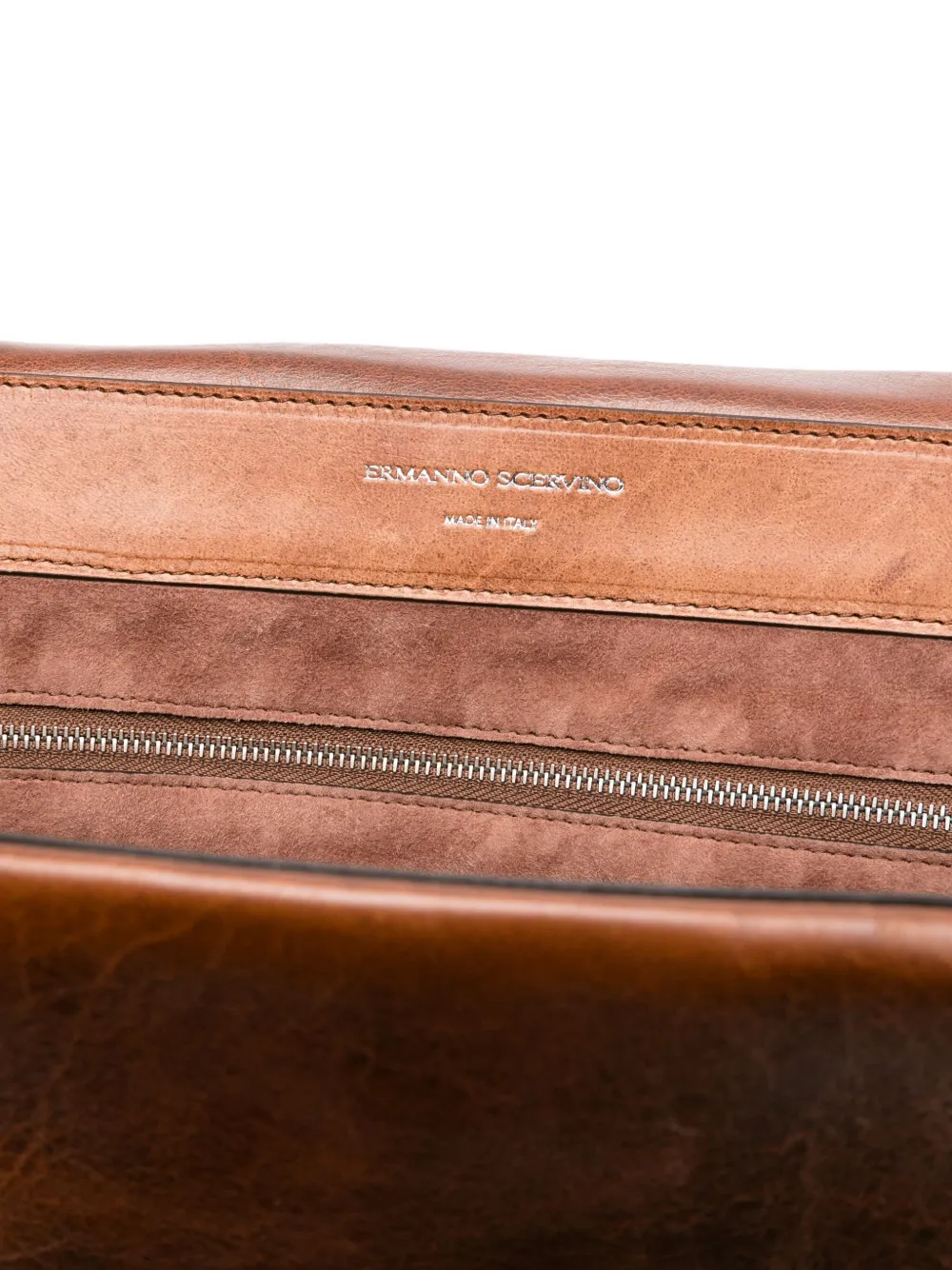 Ermanno Scervino Liza leren schoudertas met handvat Bruin