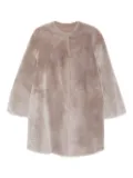 Manzoni 24 shearling leather coat - Neutrals