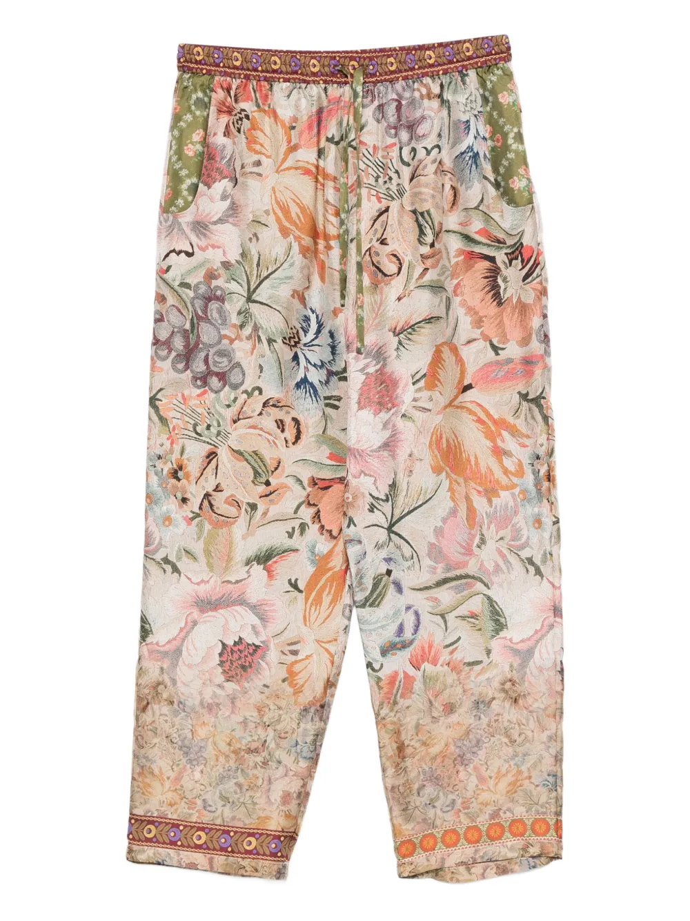 Pierre-Louis Mascia floral-print embroidered trousers | Neutrals | Image 1
