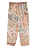 Pierre-Louis Mascia floral-print embroidered trousers - Neutrals