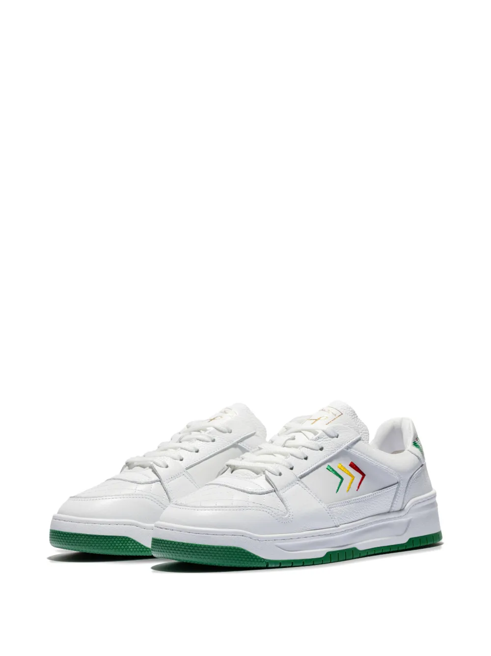 Leandro Lopes Tony arrow-detail leather sneakers White