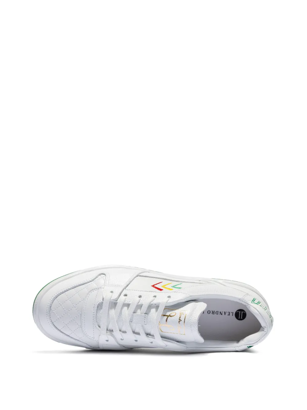 Leandro Lopes Tony arrow-detail leather sneakers White
